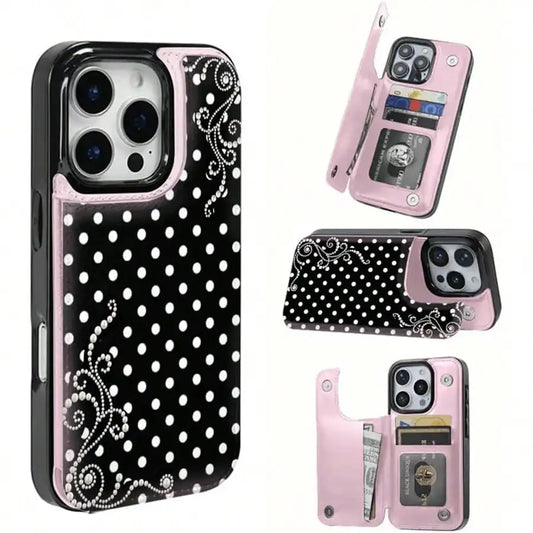 Phone Case: Pearl Polka, TPU Phone Case Features a Pattern Suitable for iPhone 16 Pro Max, 16, 15 Pro, 14 Plus, 13, 12 Series