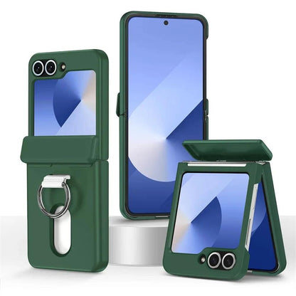 Z Flip8 Luxury Wallet Clip Flip Slot Card Phone Case for Samsung Galaxy Z Flip 7 FE 6 5 Zflip6 Finger Ring Shockproof Hard Cover