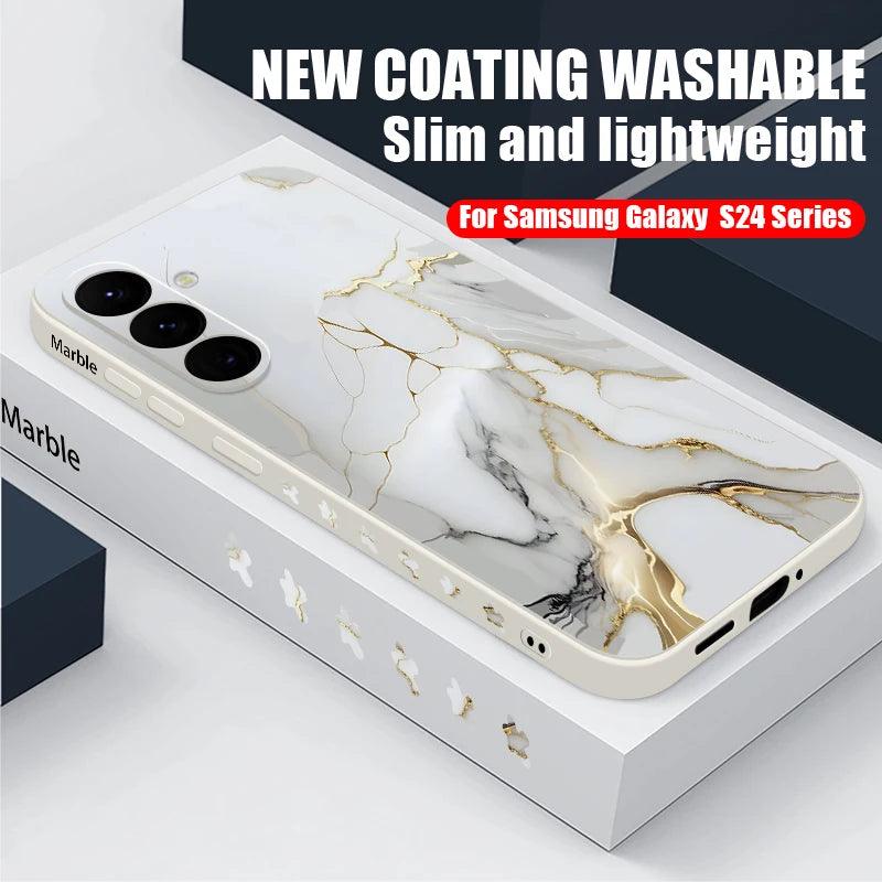 Marble Hand Lanyard Case For Samsung Galaxy S26 S25 S24 Ultra S23 FE A56 A17 A36 A55 A54 A16 A15 5G Soft Silicone Phone Cover