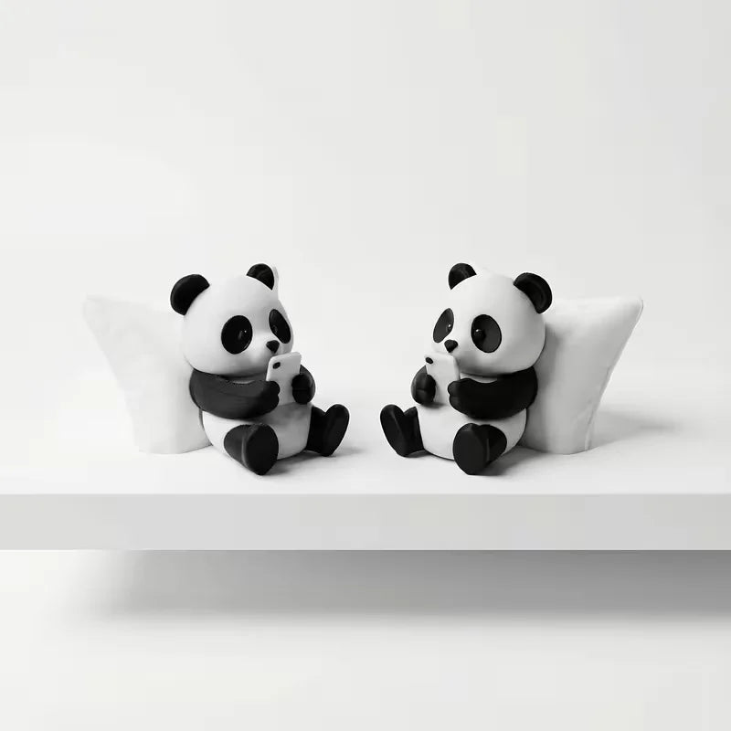 Panda Sculpture Ornament, Desktop Office Decoration, Car Decor, Creative Animal Model, Collectible Figurines, Car Ornament