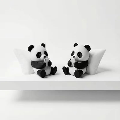 Panda Sculpture Ornament, Desktop Office Decoration, Car Decor, Creative Animal Model, Collectible Figurines, Car Ornament