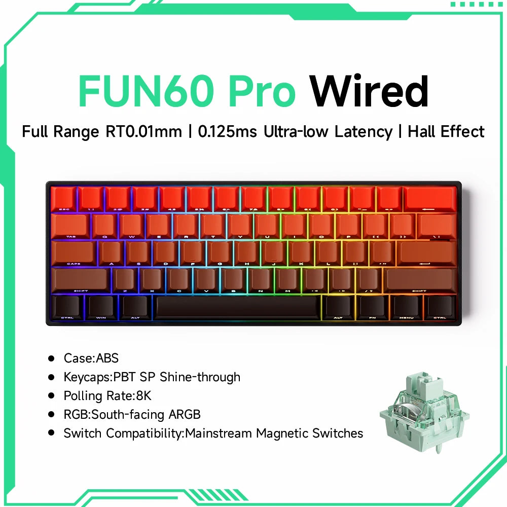 Akko MonsGeek FUN68 FUN60 PRO&MAX  HE Magnetic Keyboard 60% 65% Gaming Keyboards Rapid Trigger 8K Custom Keyboard Gamer Esports