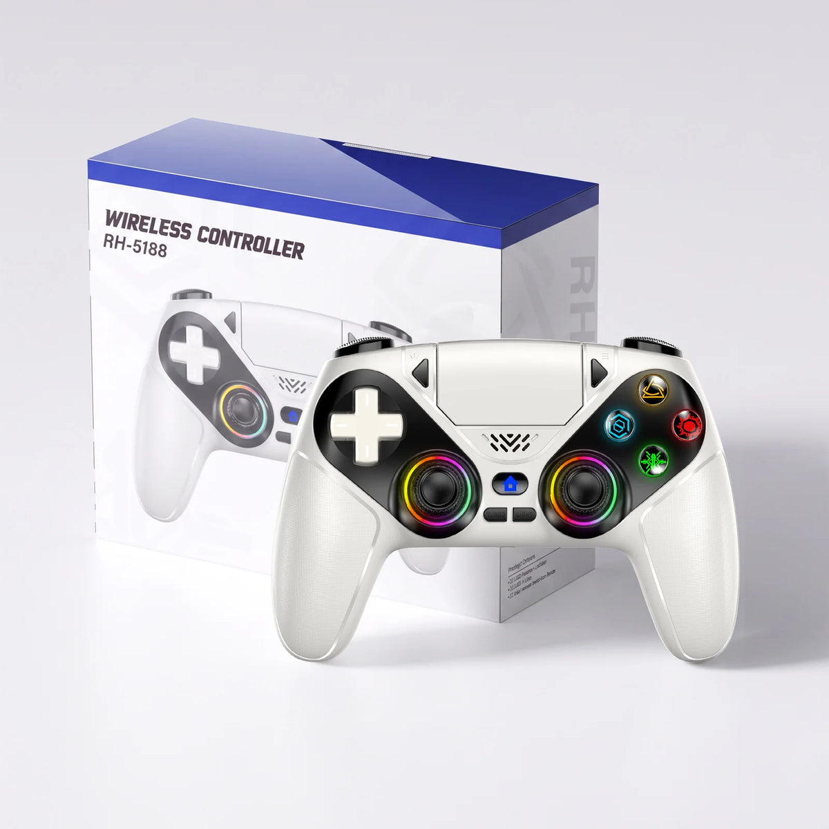 Controller For Playstation 5 PS5/PS5 Pro/Slim/PC,RGB Wireless Gamepad W/Hall Effect Trigger Marco/Turbo Anti-Drift Game Joystick