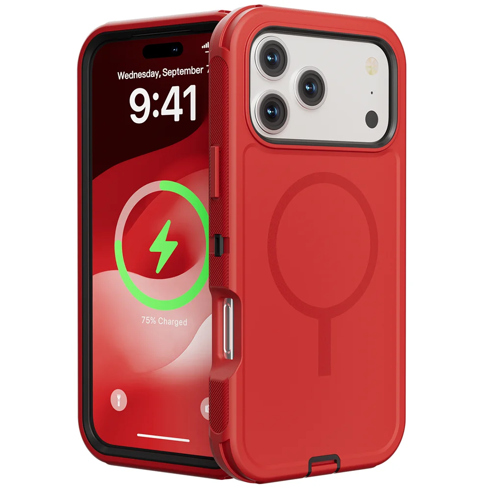 Rugged Armor OTT Defender Box Magnetic Phone Case For IPhone17 Pro Max Air 16 15 14 13 12 For Magsafe Shockproof Protect Cover