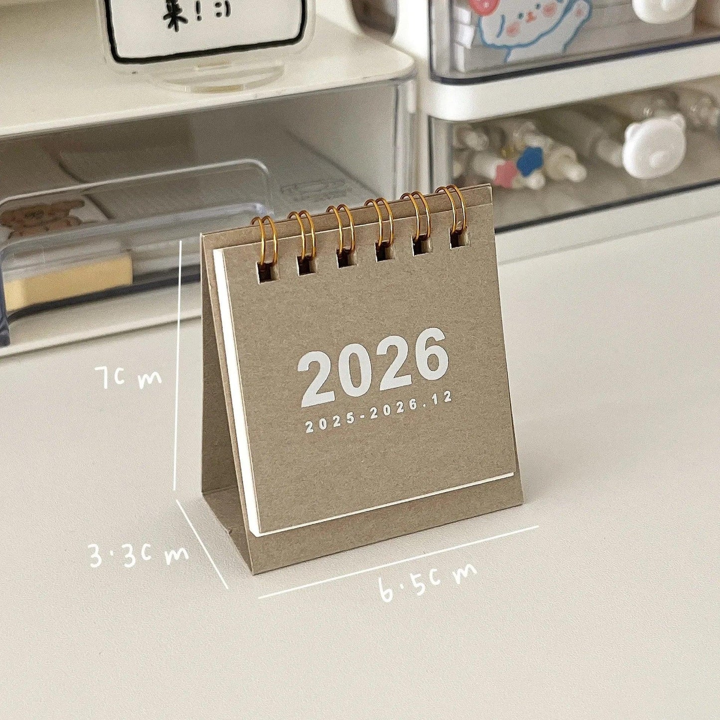 2026 Mini Simple Desk Calendar - Creative Spiral-Bound Calendar for Desktop Decoration & Office Stationery - Urbizia