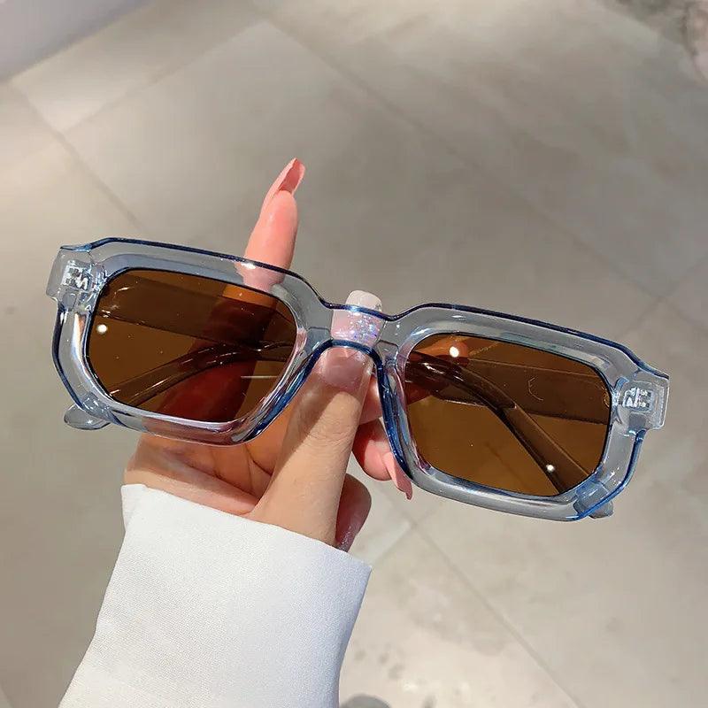 Men Vintage Rectangle pc Frame Sunglasses Fashion Retro Sun Glasses Luxury Brand Design Shades Eyewear Women Goggles