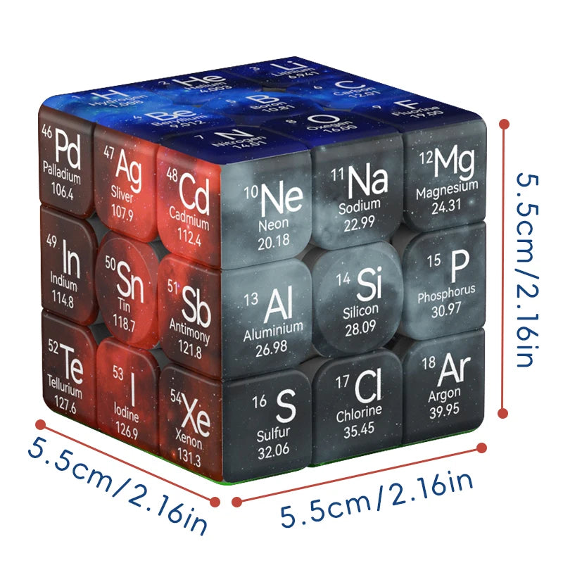 The Periodic Table Cuberspeed ZIINA STAR 3x3 Speed Cube Puzzle Magic Cube 3x3x3 Puzzle