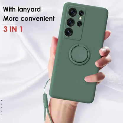 Liquid Silicone Ring Holder Case for Samsung Galaxy