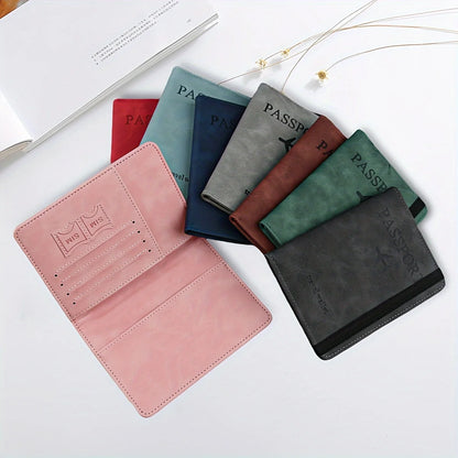 Retro PU Travel Passport Holder, RFID Blocking  Multi-Function Wallet, Passport Covers with Slots for Cards and Personal Items