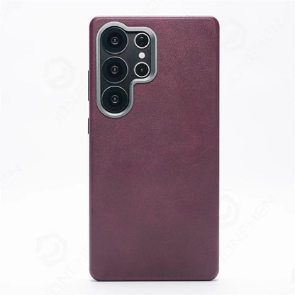 Retro Premium For Magsafe Leather Case For Samsung Galaxy S25 S24 S23 Ultra Luxury Magnetic Metal Lens Ring Shockproof Cover Bag