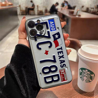 Retro License Plate iPhone Case – Shockproof Full Coverage