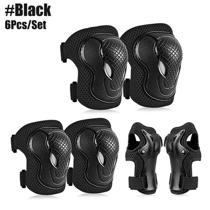 6 In 1 Kids/Youth Protective Gear Set, Kids Knee Pads Elbow Pads & Wrist Guard for Scooter, Skateboard, Bicycle, Inline Skating