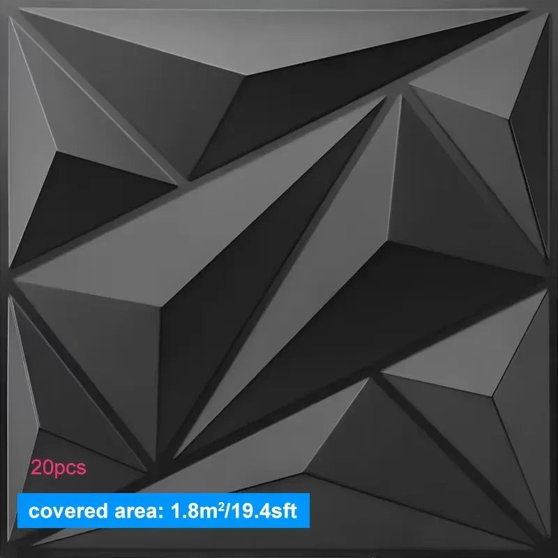 20PCS 3D Wall Panels 30x30cm Indoor Wall Decoration for Living Room Bedroom Hotel Office Mural Tile-Panel-Mold 3D Wall Sticker - Urbizia