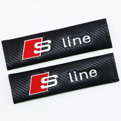 2PCS Car Seatbelt Shoulder Pad Driving Seat Belt Vehicle Pad Cover For Audi s line A4 b6 b8 b7 b9 b5 A6 A3 A8 Q3 Q5 Q7 Q8