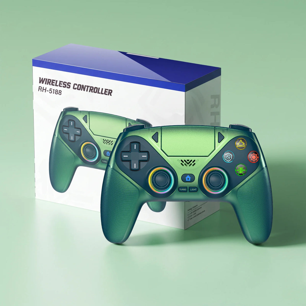 Controller For Playstation 5 PS5/PS5 Pro/Slim/PC,RGB Wireless Gamepad W/Hall Effect Trigger Marco/Turbo Anti-Drift Game Joystick