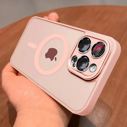 Magnetic Matte Translucent Lens Protector MagSafe iPhone Case