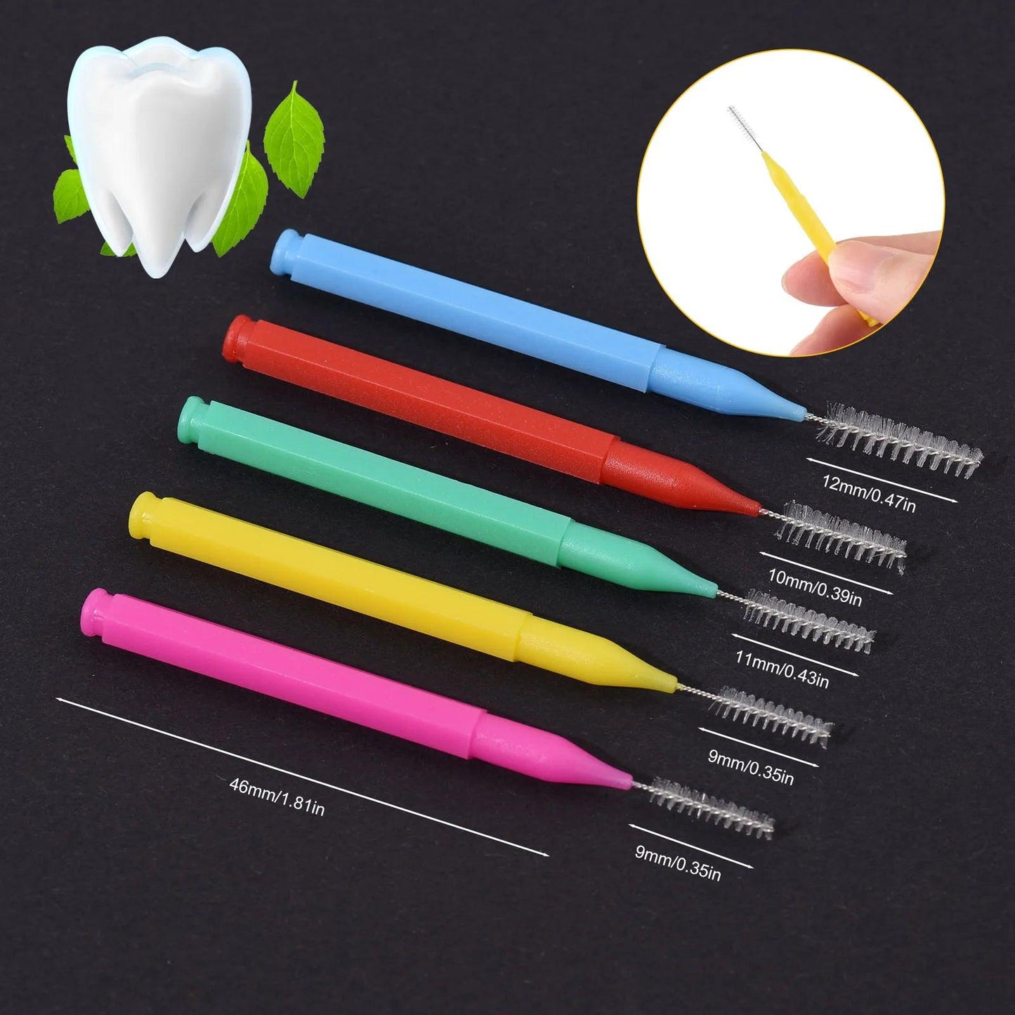 100pcs Interdental Brushes Dental Floss Toothpick Orthodontic Braces Brush Tooth Cleaning Tool Oral Care Tooth Cleaning Tool