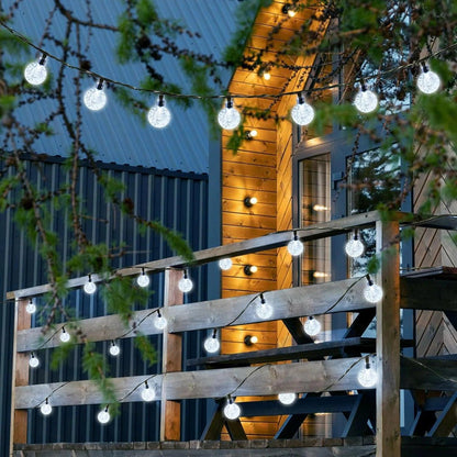 1 Pack 12M/39.37FT. 100 LED Solar Powered Bubble Ball String Light Indoor And Outdoor Decorative Lamp With 8 Lighting Modes Suitable For Home Holiday Park Party Wedding Birthday Festival Path Patio Decoration