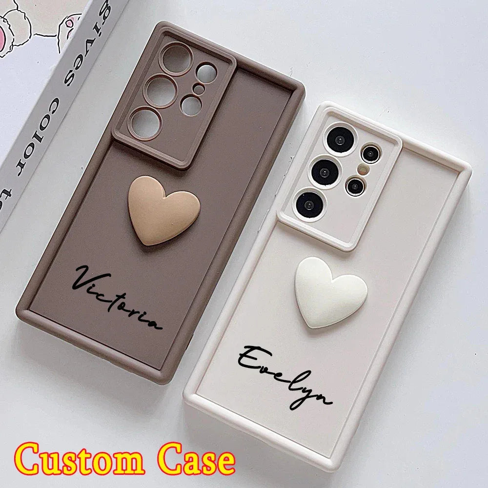 Customized 3D Love Heart Soft Case for Samsung Galaxy