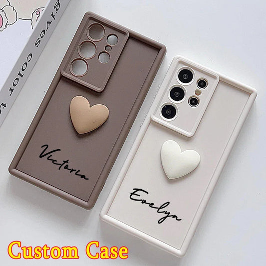 Customized 3D Love Heart Soft Case for Samsung Galaxy