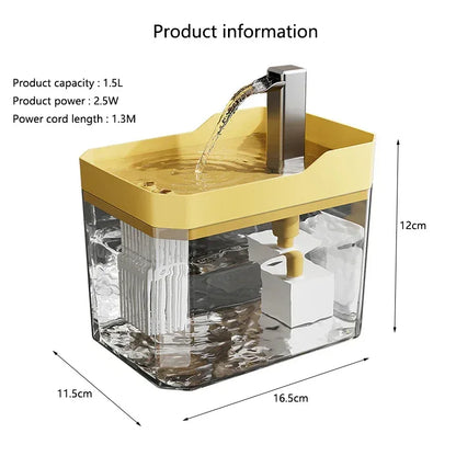 Hot transparent pet water dispenser plug-in automatic water drinker circulating and flowing out water smoothly pet water drinker - Urbizia