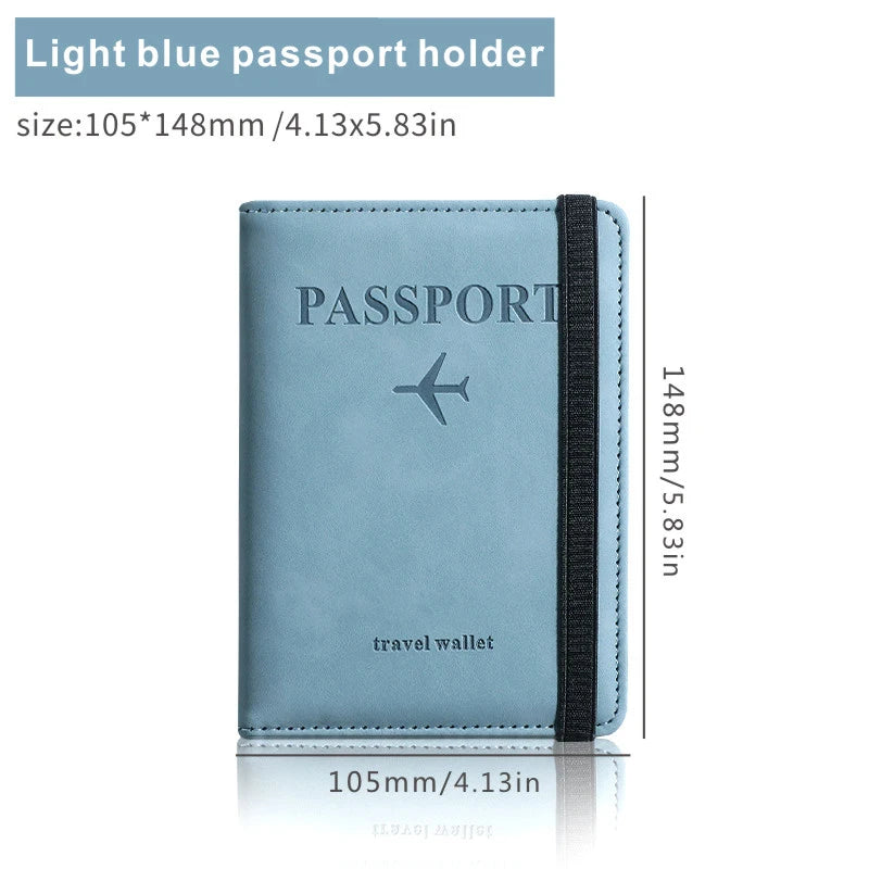 RFID Blocking Passport Holder PU Leather Anti-magnetic Travel Wallet Card Case Travel Accessories 6 Colors Optional