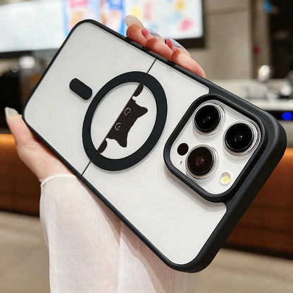 Cute Cat For Magsafe Magnetic Wireless Charging Case For iPhone 17 18 Pro 16 13 15 11 12 14 Pro Max Shockproof Transparent Cover