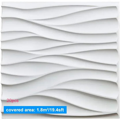 20PCS 3D Wall Panels 30x30cm Indoor Wall Decoration for Living Room Bedroom Hotel Office Mural Tile-Panel-Mold 3D Wall Sticker - Urbizia