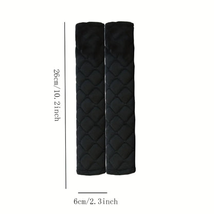 1 PC, Short plush shoulder guard for car seat belts, solid color, comfortable and extended shoulder guard