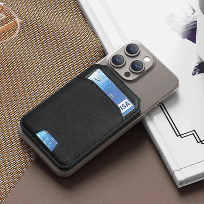 Magnetic Card Holder PU Leather Phone Case with Wallet Stand Credit Card Pocket for Magsafe Apple Phone Samsung Galaxy Devices