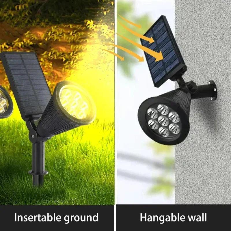 Solar Spotlight Outdoor Waterproof Spotlight with Adjustable Brightness Suitable for Garden Backyard Lane Courtyard Decoration