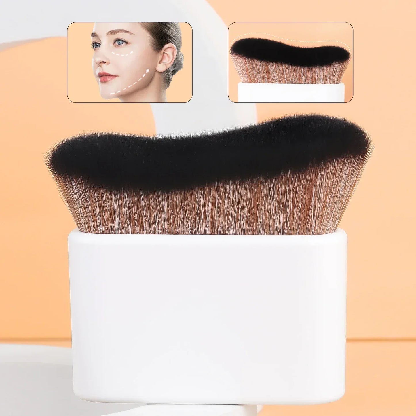 Foundation Brush, 1pcs Plastic Creative	wave Fit Perfectly Cosmetic Brush	at home or On-the-Go - Urbizia