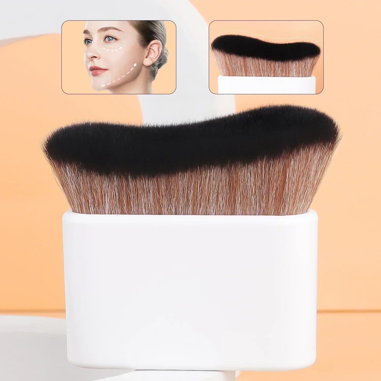 Foundation Brush, 1pcs Plastic Creative	wave Fit Perfectly Cosmetic Brush	at home or On-the-Go - Urbizia