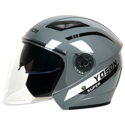 Four seasons double mirror helmet electric car men and women half helmet motorcycle battery car helmet K6