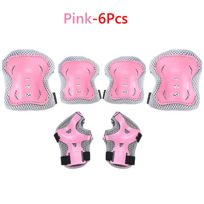 Kids Knee Pads Elbow Pads Age 3-7 Toddler Boys Girls, 6 In 1 Protective Gear Safety Set with Wrist Guard for Skating Cycling Ne