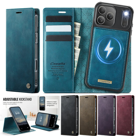 High Quality 2-in-1 Detachable Wallet Leather Magsafe Case For iPhone 17 Air 16 15 14 Plus 13 12 11 Pro Max Luxury Magnetic Flip