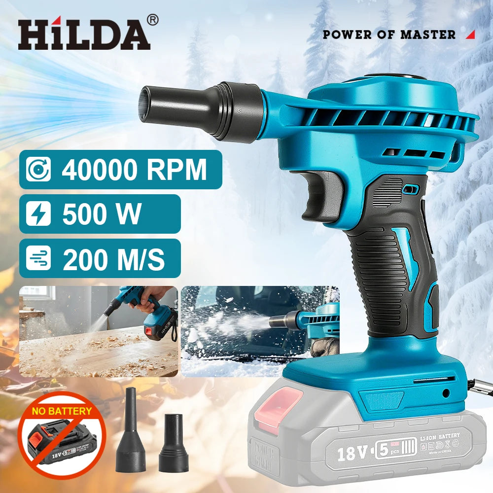 HILDA 2-in-1 Cordless Vacuum Cleaner & Air Blower for Makita Battery for Car Detailing, Keyboard Cleaning, Garden Leaf Blowing