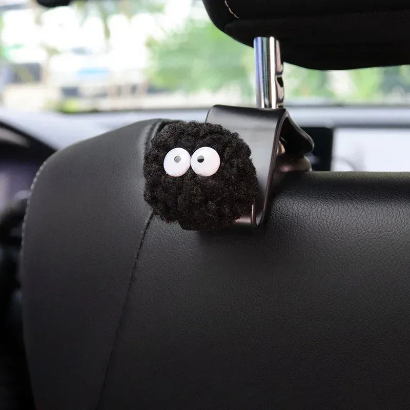 2PCS Cute Cartoon Ball Toy Car Seat Back Hooks Storage Vehicle Headrest Organizer Hanger for Groceries Bag Handbag Decoration - Urbizia