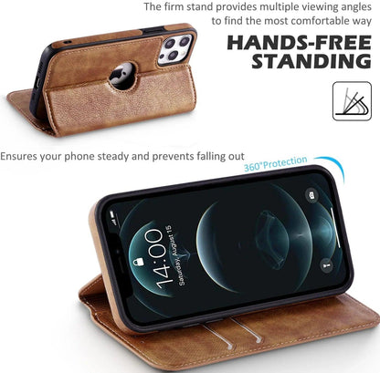 iPhone RFID Blocking Leather Wallet Case – Magnetic Flip
