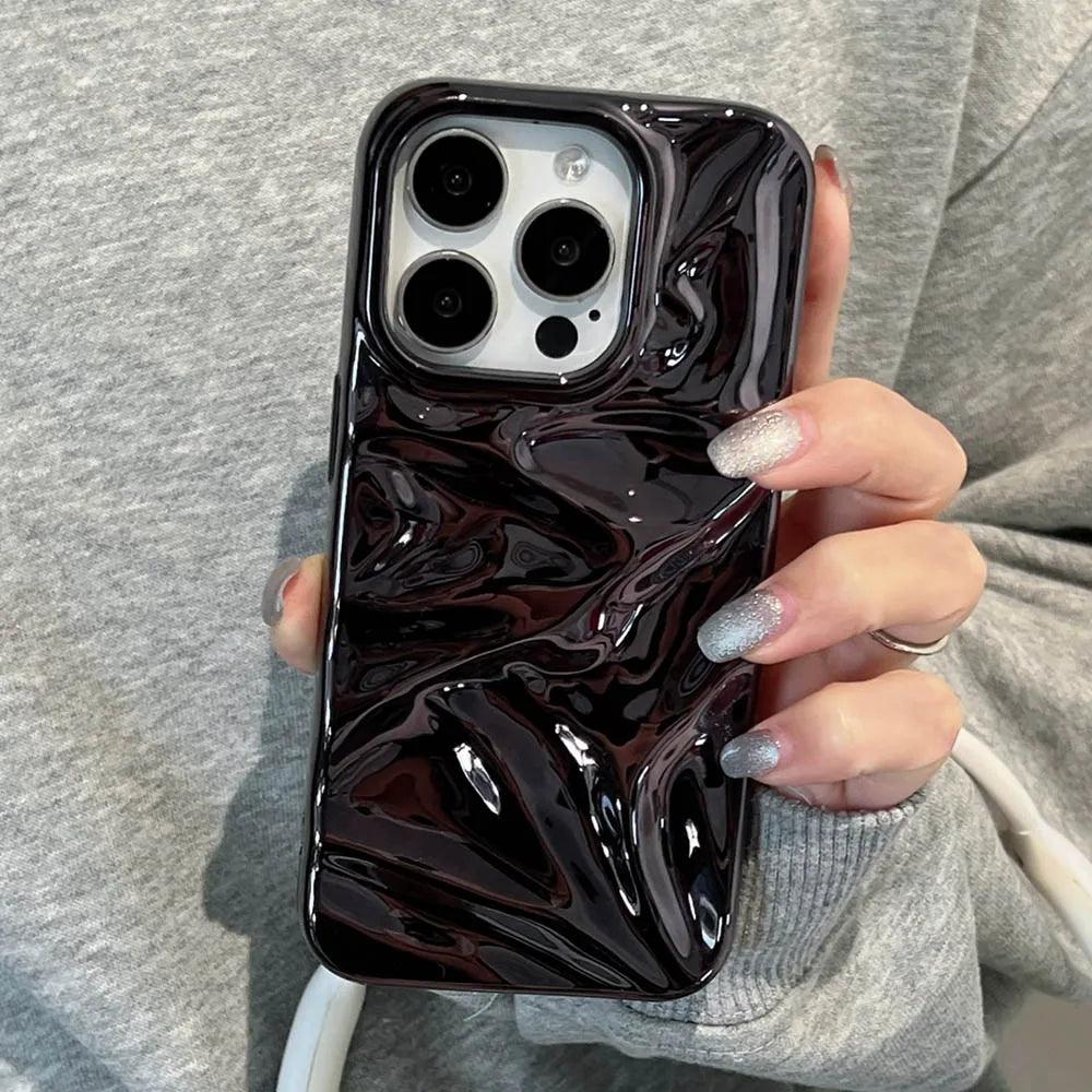 Luxury 3D Wrinkle Electroplate Case for iPhone 17–11 Series