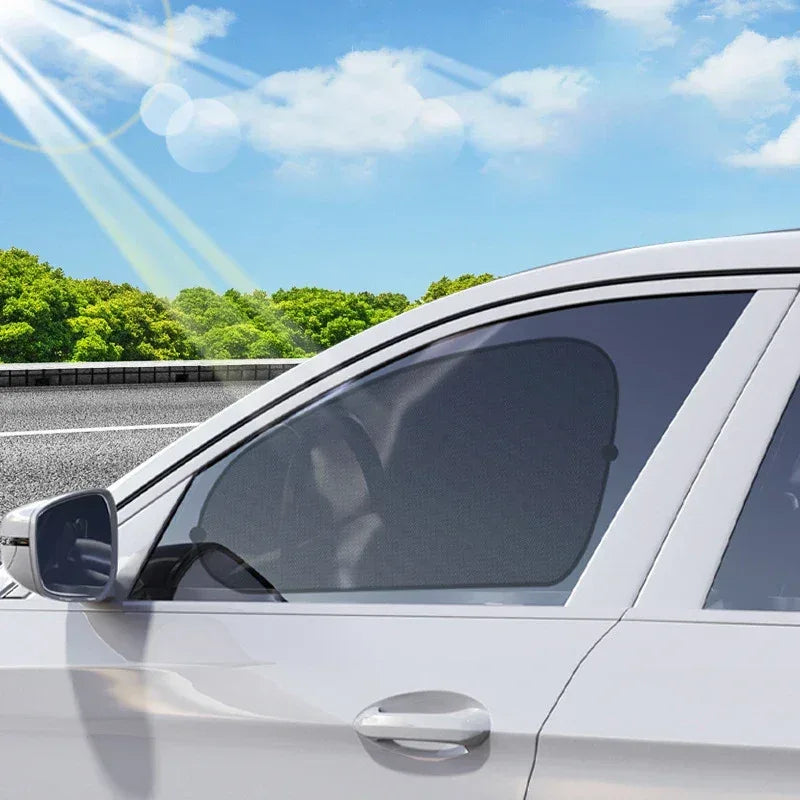 SEAMETAL Car Sun Shade Side Window Curtain Front Rear Window Sunshade Summer UV Blocking Suction Cup Car Sun Protection Curtains - Urbizia