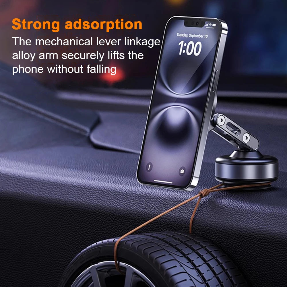 X93 Magnetic Phone Holder Rotating Folding Electric Vacuum Suction Mag Stand For Car Navigation Gym Kitchen Streaming Bracket