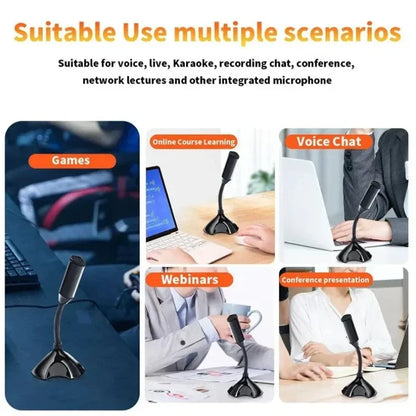 USB Condenser Microphone with Stand for PC Gaming & Streaming