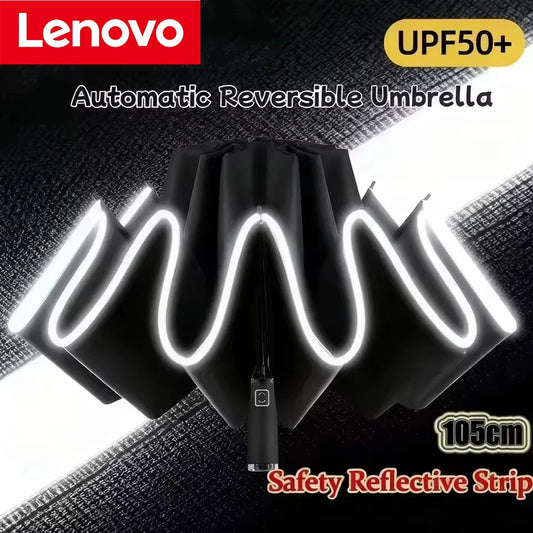 Lenovo Umbrella Windproof Strong With Reflective Stripe Reverse Automatic Fold Umbrella UV Umbrella Insulation Portable Parasol