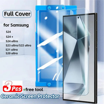 3pcs Ceramic Hydrogel Film For Samsung Galaxy S26 S25 Ultra S24 S23 S22 S21 S20 Plus/Ultra Screen Protector +Install Kit