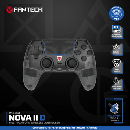 FANTECH NOVA IID WGP16D Wireless Game Controller for PS5 Hall Joystick and Trigger Built-in Gyro Sensor BT5.3 and Wired Gamepad
