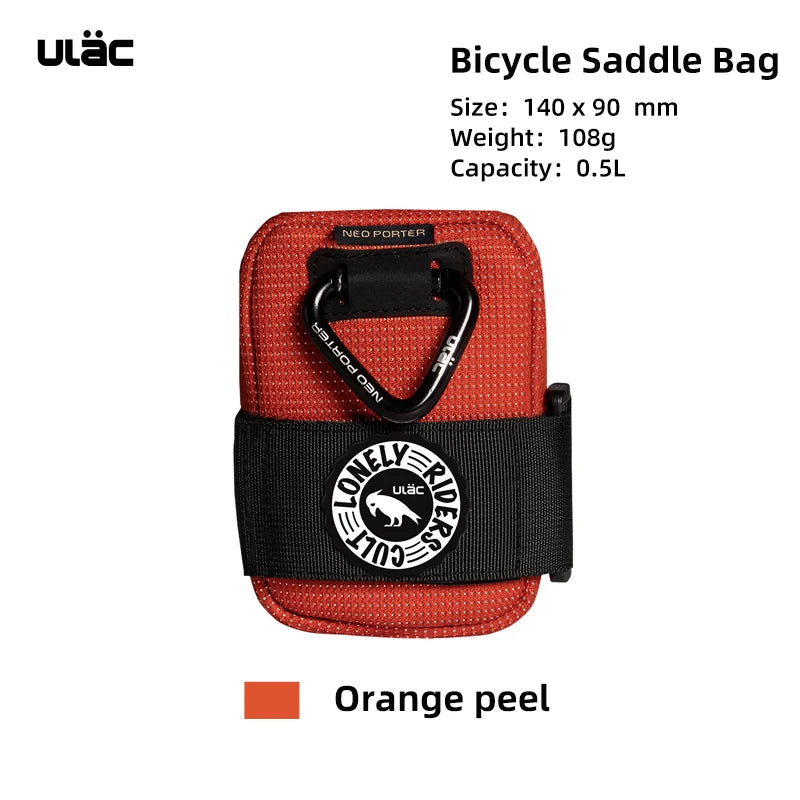ULAC 0.5L Bicycle Saddle Bag Mini Bike Seatpost Bag Waterproof Shockproof Durable Fabric MTB Cycling Rear Pack Tail Pouch
