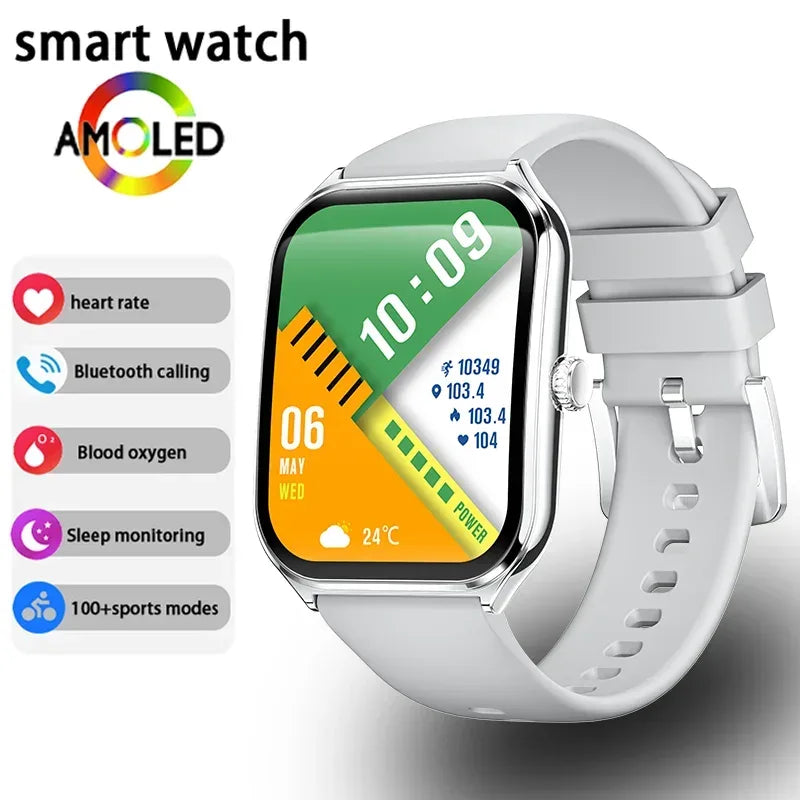 New Ultra Thin Smart Watch men 1.96" AMOLED HD Pixel Display Always Show Time BT Call Reminder Smartwatch Ladies For Android iOS - Urbizia
