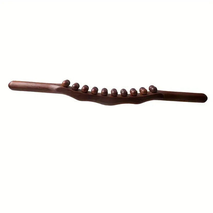 1pc Double Row Of 20 Beads Massage Stick, Carbonization Massage Stick, One Universal Scraping Stomach Rubbing Abdomen Profession