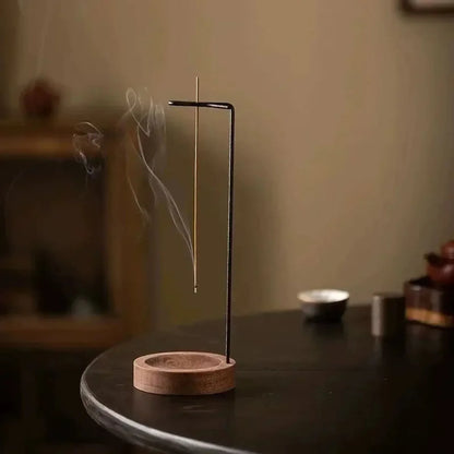 Insence Burner Upside Down Incense Burner Incense Stick Holder Wooden Round Incense Tray Ornament Bedroom Home Yoga Decoration - Urbizia